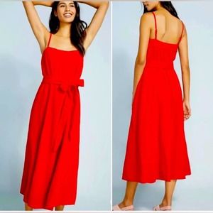 Mara Hoffman | red bright bold maxi dress | large | organic cotton | L | large